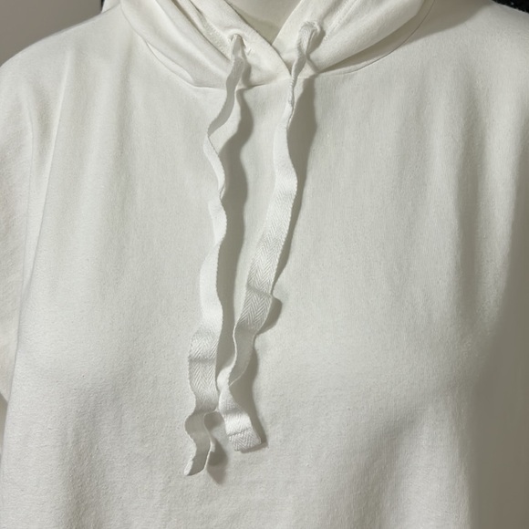 EILEEN FISHER Shirt White Hooded Long Sleeve Tshirt Top High Neck Sz XS - Picture 3 of 11